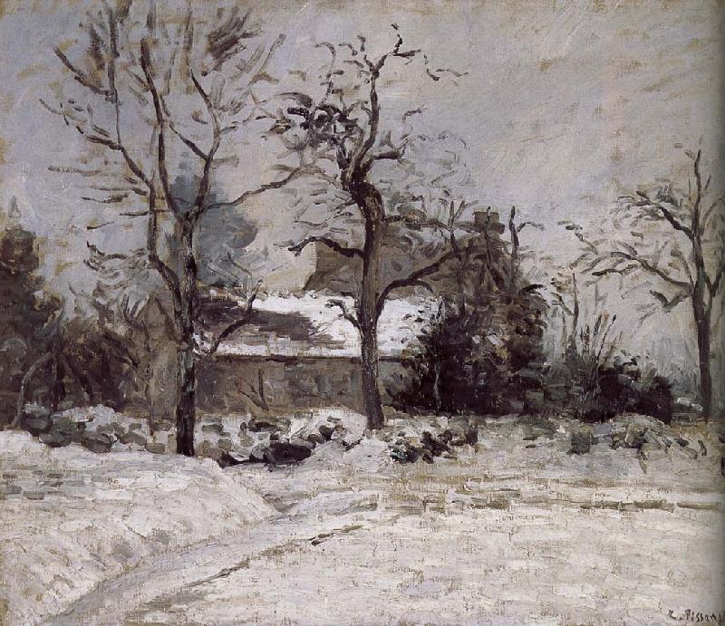 Camille Pissarro snow house oil painting picture